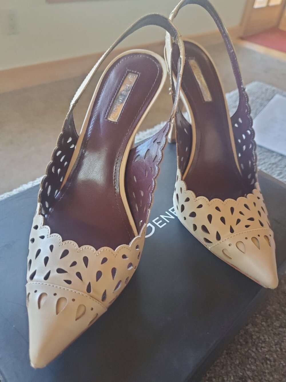 BCBGeneration Talyn model Warm Sand slingbacks Size 7.5